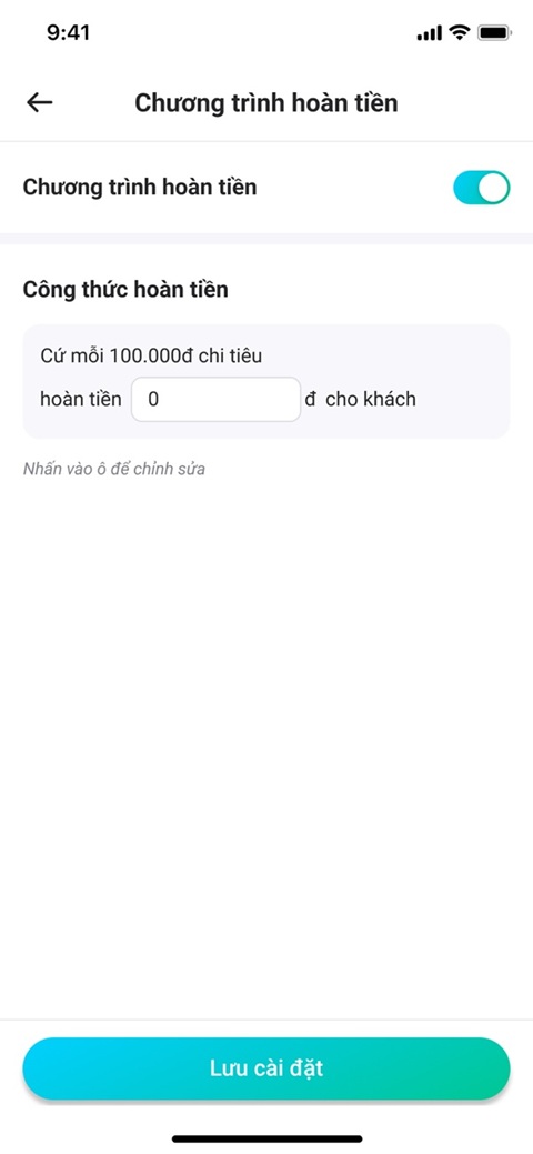 Khuyến mãi – hoàn tiền giữ chân khách 2